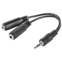 Lanberg - AD-0024-BK cable de audio 0,1 m 3,5mm 2 x 3.5mm Negro
