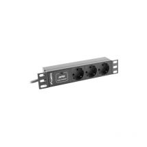 Lanberg - PDU-03F-0200-BK unité de distribution d'énergie 3 sortie(s) ca 1U noir PDU-03E-0200-IEC-BK
