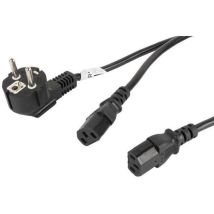 CA-C13C-13CC-0018-BK cable de transmisión Negro 2 m C13 acoplador CEE7/7 - Lanberg