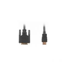 Lanberg - CA-HDDV-10CC-0005-BK adaptador de cable de vídeo 0,5 m hdmi tipo a (Estándar) dvi-d Negro
