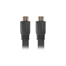 Lanberg Hdmi Cavo Ca-Hdmi-21cu-0010-Bk Connettori Maschio/maschio Placcati Oro Risoluzione Cavo Piatto Fino A 3840 2160 1 Metro Nero