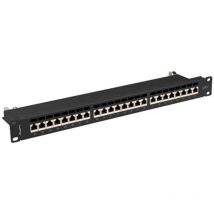 Lanberg Panneau de brassage 24 ports 1U 19" cat.7 FTP blindé, noir (PPS7-1024-B)