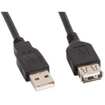 Lanberg - usb a 2.0 mâle vers usb a 2.0 femelle rallonge 1,8 m noir CA-USBE-10CC-0018-BK
