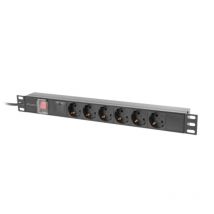 Lanberg - PDU-06F-0200-BK unit de distribution de d'énergie (pdu) 6 prises ca 1U Noir