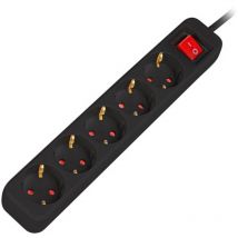 Lanberg - Steckdosenleiste mit 5 Schuko-Steckdosen mit Lanberg-Schalter, Farbe schwarz 3m