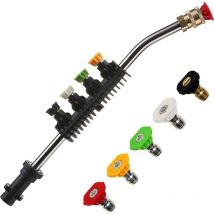 ZVD - Lance de Remplacement Haute Pression pour Karcher - 280Bar, avec 5 Buses de Lavage à Jet, Adaptateur pour Nettoyage Haute Pression Karcher