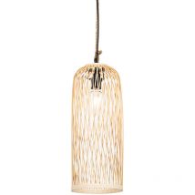 Qazqa - Ländliche Hängelampe Für Den Außenbereich, Rattan, 25 Cm – Calamus
