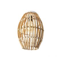 Ländliche Deckenlampe Bambus mit Weiß - Canna Capsule