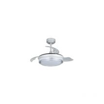 Cristalrecord - Ventilateur led à pales rétractables Lander Mini Silver 46W 5520 Lm cct