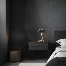 Landis Lampe de Table 1 Lumière Laiton, Noir, Métal, 2700K