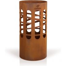 Landmann - Cortenstahl Feuerschale 80 x ø 40 cm und Rostpatina Feuerschüssel Feuerkorb Feuerstelle