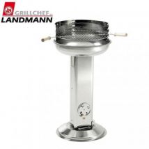 Edelstahl Säulengrill Holzkohlegrill Standgrill Gartengrill Barbecue - Landmann