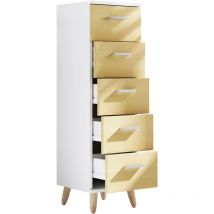 Ebuy24 - LandosSB armoire de salle de bain 5 tiroirs chêne décor, blanc.