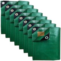 Landschaftsgärtner-pack Professionell - 8 Wasserdichte Planen Tecplast Hq250jd - 1,5x6m (x3) + 2x3m (x3) + 3x5m (x1) + 4x5m (x1) - Pm3jd