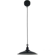 Faro Lang - 1 lámpara colgante de techo tipo domo blanco, negro, E27
