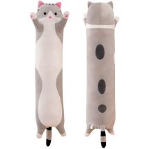 Sinbinta - Lange Katze Kuscheltier Stofftiere Katzen Plüsch Kisse Süße Kätzchen Plüschtier Schlafkissen,Weiche Lange Katze Kuschelkissen - Grau 70cm