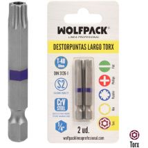Lange Torx-T40-Schraubendreher-Bits (2 Stück). S2 Chrom-Vanadium-Stahl