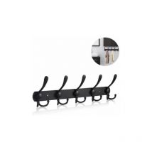 Lange Wandgarderobe, Wandhaken, Garderobe, Garderobenständer, Edelstahl, schwarzer Wandhaken