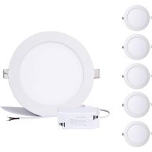 12W Panneau led Non dimmable rond, spot led Encastrables blanc neutre 4000k Encastrable plafond Downlight, Extrêmement plat, pilote inclus, 230V