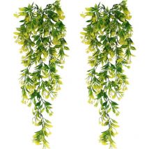 Langray - Ahlsen Pack of artificial ivy plants, artificial green hanging plants for party, wedding, kitchen, garden, office decoration, yellow