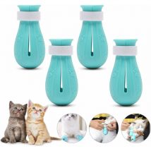 4 pcs Boîtes Anti-Rayures pour Chat, Chat Boîtes Anti-Rayures, Chat Chaussures de Bain Anti-Rayures Chat Boîtes en SiliCône réglable Pied de l'animal