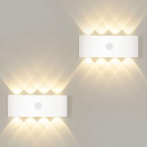 Langray - 8W Applique avec Détecteur de Mouvement,Allumage et Extinction Automatiques Applique Blanc Chaud 3000K,Lampe Mural Capteur d'éclairage pour
