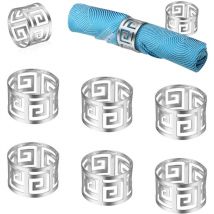 Langray - Anneaux de serviette, 8 pièces porte-serviettes boucles de serviette en métal pour la décoration de table de baptême de noël anniversaire