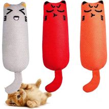 Treetalk - Cataire Jouets, Interactif Chat Oreiller, Jouet pour Chat en Peluche de Simulation, Jouets à Cataire pour Mastiquer et Nettoyer Les Dents,