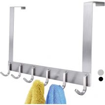 Langray - Crochet de Porte - 6 Crochets de Suspension Robustes en Acier Inoxydable sus 304 pour Manteau, Serviette, Sac, Robe