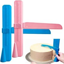 Langray - Gateau plus lisse, réglable Spatules à gateau Grattoir à gateau Outil de lissage de fondant Gateau décorer polisseur lisse (Paquet de