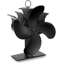 Lycxames -- Holzofenventilator, wärmebetriebener Ventilator mit 4 Flügeln und Thermometer, automatischer und leiser Betrieb, geeignet für Kamin,