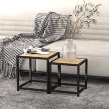 Asupermall – Table basse fixe MDF Chêne sonoma – 37 x 37 x 40 cm – Style industriel, robuste, facile à nettoyer