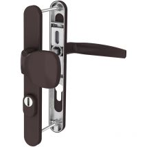 Ms Beschläge - Langschild Türbeschlag 8-72mm Schmalrahmengarnitur Braun RAL8019 Türdrücker pz Knopf/Drücker 87-102mm ja