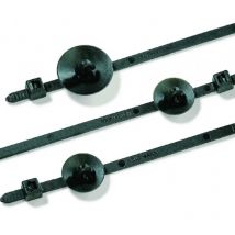 Hellermanntyton - Lanière de fixation noire 190x4.6mm à crantage à pied ancre (sachet de 500) Hellermann