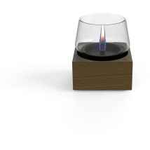 Lanterna Candela Poppy 14 Nero Oak da tavolo ricaricabile con liquido TenderFuel