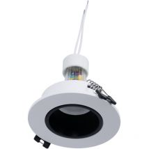 Lotto Anello da incasso Ø90mm (bianco/nero) + Lampadina GU10 5,4W + - Bianco Neutro
