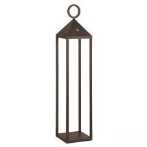 Rossini Illuminazione - Lanterne Pic Nic led moderne 2,2 w IP54 rechargeable et dimmable h. Corten 67 cm