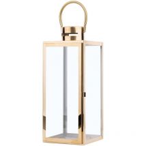Lampada in acciaio inox e vetro temperato ottone 34 cm Cyprus