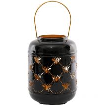 Lanterna rotonda in metallo traforato Bee 14 x 25 cm