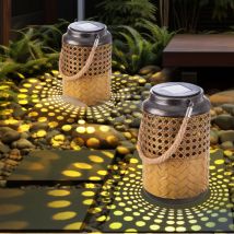Nowa - Lampada da giardino lanterna solare da esterno boho lanterna solare decorativa a luce solare per esterno giardino lampada da esterno,