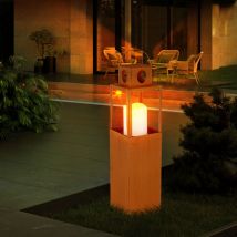 Lanterna solare per esterno Luce decorativa solare a LED Lanterne solari da giardino per esterno, effetto fuoco, sospesa, candela LED 1200K, LxPxH