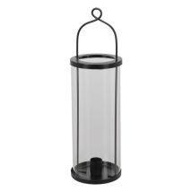 Fancy Flames - Lanterne Avec Bougeoire En Verre - Noir - H 32,5 Cm - Livraison Gratuite