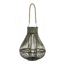 Lanterne Belem verte avec manche en bambou
