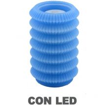 Lanterne bougie led fontaine bleue cmø13,5h20