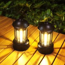 Lanterne Camping Led, Rétro Lampe Camping Alimentée Par Batterie, Ipx4 Lumière Camping Etanche, Luminosité Réglable, Pour Camping, Pêche, Jardin, 