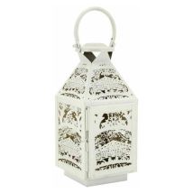 Lanterne carrée en métal blanc