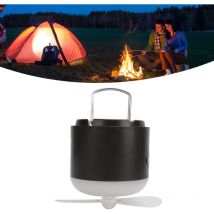 Lanterne de camping professionnelle IPX7 étanche avec ventilateur et batterie externe pour camping, randonnée, noir,DUBUNS