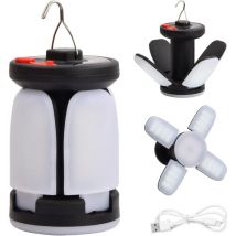Lanterne de Camping Solaire, Lampe de Tente avec 6 Modes D'éclairage, Pliable Eclairage Camping Rechargeable Camping Lumière, Étanche Lampe de