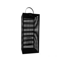 Verdelook - Lanterne de jardin en métal noir, style moderne, 25x25 cm, h. 60/70 cm