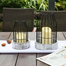 Lifcausal - Lanterne décorative rustique de ferme - Lanternes décoratives élégantes pour votre salon, votre manteau de cheminée ou votre table à